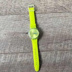 Swatch Neon Lime Green Transparent Dial Watch